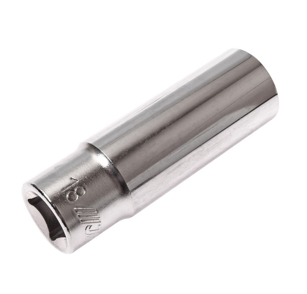 JTC-47618 - Головка торцевая 1/2&quot; 18мм глубокая L=76мм JTC - 
  6 граней, метрический размер. 
  Изготовлена из закаленной хром-ванадиевой стали.    
  Размер: 1/2&amp;rdquo;х18 мм.
  Общая длина: 76 мм.    
  Количество в оптовой упаковке: 10 шт. и 200