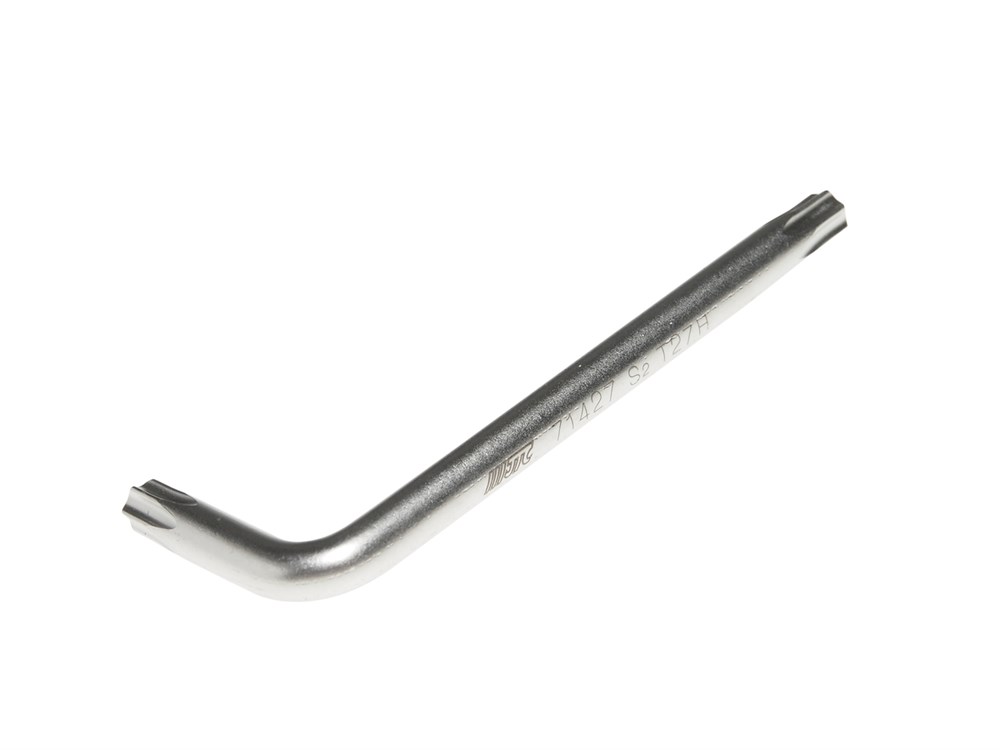 JTC-71427 - Ключ TORX Г-образный T27H с отверстием JTC - 
Материал: S2 сталь.
Размер: T27H.
Размер удлиненной части: 64 мм.
Размер короткой части: 21 мм.