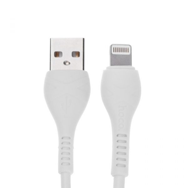 Кабель Hoco X37, Lightning - USB, 2.4 А, 1 м, PVC оплетка, белый — изображение 2