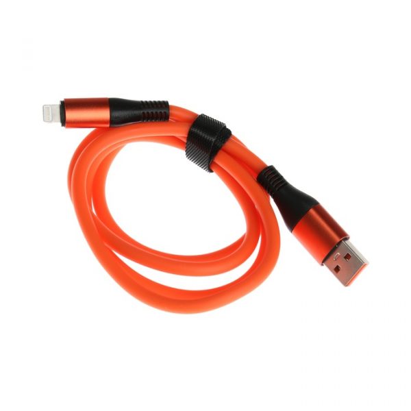 Кабель Lightning - USB, 5 A, оплётка TPE, утолщенный, 1 метр, оранжевый — изображение 3
