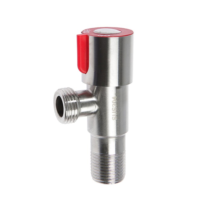 Кран шаровой Accoona A473G-4, 1/2&quot;х1/2&quot; наружная резьба, для быт. приборов, угловой, красный