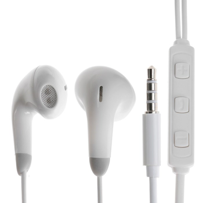 Наушники  ERGOLUX ELX-WHP01-C01, проводные, вкладыши, микрофон, Jack 3.5мм, 1.2м, белые
