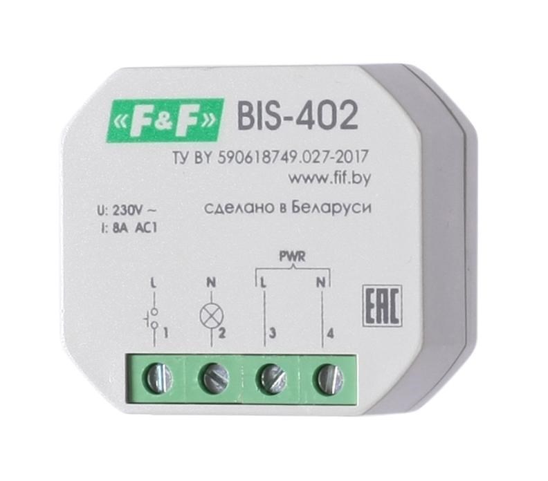 Реле импульсное BIS-402 (для установки в монтажную коробку 230В 8А 1Z IP40) F&amp;F EA01.005.002