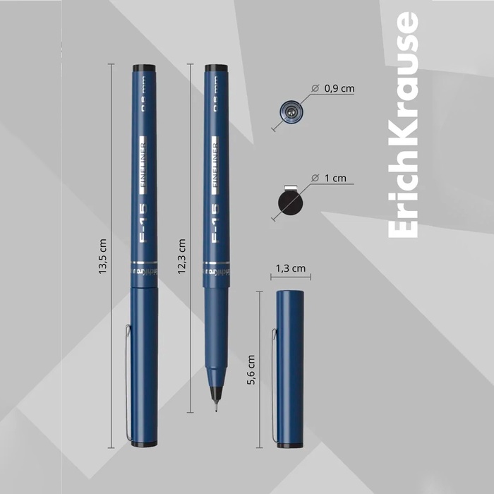 Ручка капиллярная, ErichKrause, &quot;F-15 Stick Classic&quot; узел 0.6 мм цвет черная