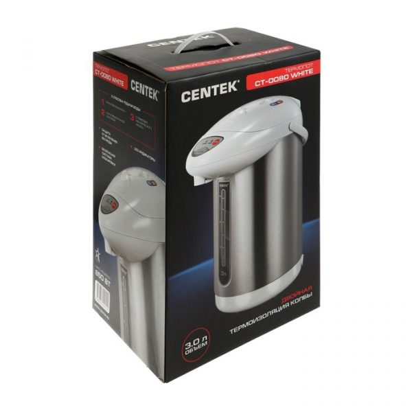 Термопот Centek CT-0080, 3 л, 600 Вт, белый — изображение 5