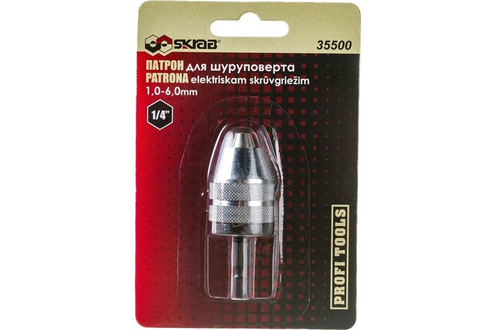 Патрон для шуруповерта 1/4&quot; 1,0-6,0 мм SKRAB 35500