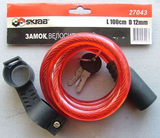 Замок велосипедный 12 х 100 см SKRAB 27043