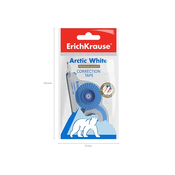 Корректирующая лента ErichKrause Techno White Mini, 4.2 мм х 5 метров, в пакетике