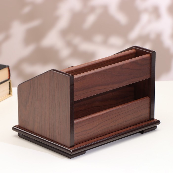 16859123_big Органайзер 4 секции, 2 выдвижных ящика, серия Орех с кантом темным, микс 14*19 — изображение 2