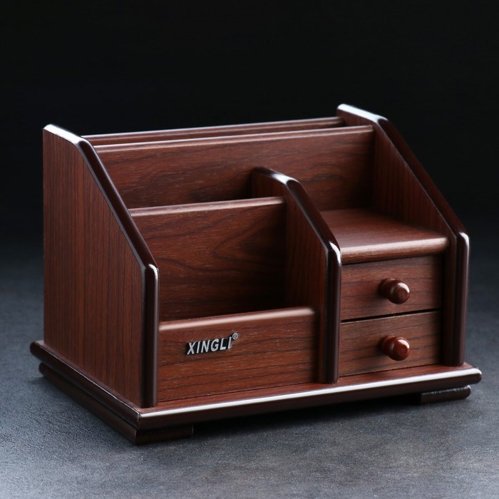 16859129_big Органайзер 4 секции, 2 выдвижных ящика, серия Орех с кантом темным, микс 14*19 — изображение 8