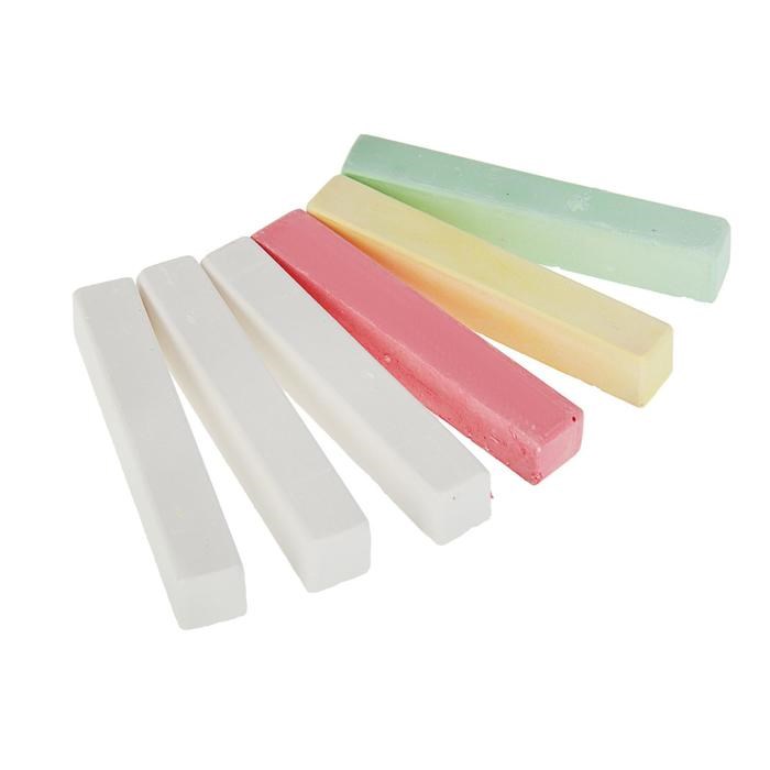 16866083_big Мелки цветные Calligrata, в наборе 6 штук (3 белых + 3 цветных), квадратные — изображение 2