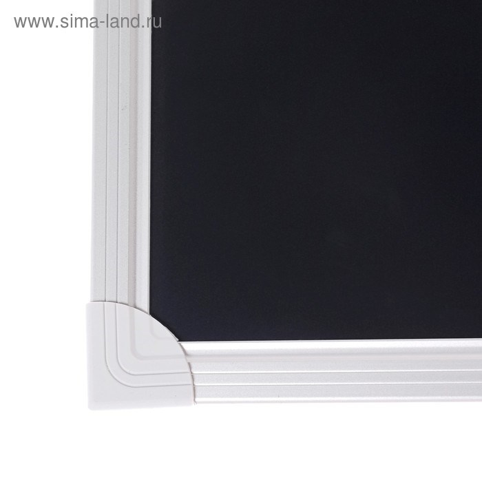 16871337_big Доска магнитно-меловая 100х150 см, ЧЁРНАЯ, Calligrata СТАНДАРТ, в алюминиевой рамке, с полочкой — изображение 3