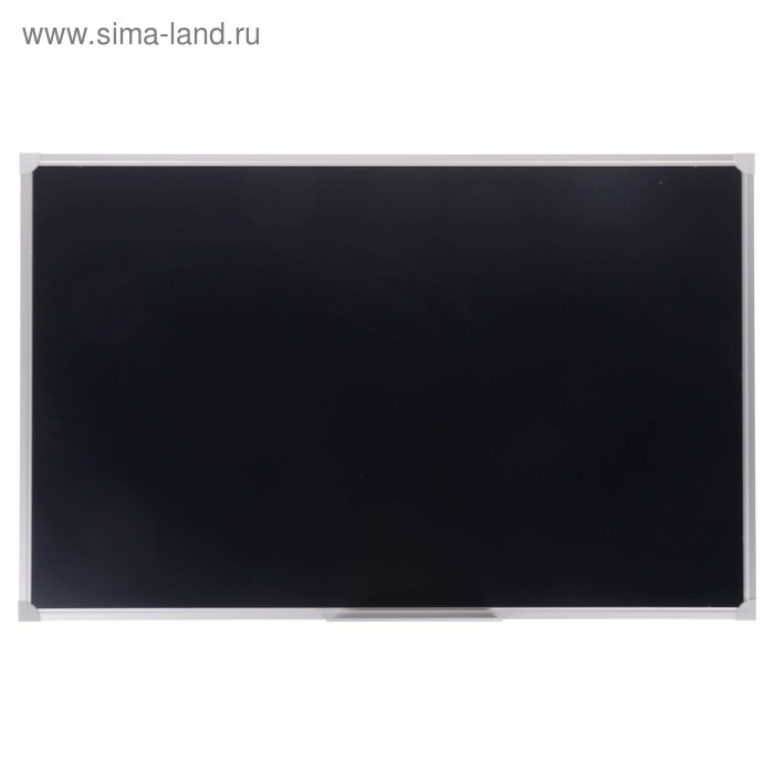 16871381_big Доска магнитно-меловая, 60х90 см, ЧЁРНАЯ, Calligrata СТАНДАРТ, в алюминиевой рамке, с полочкой — изображение 2