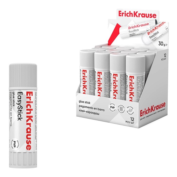 Клей-карандаш ErichKrause Standard, 30 г
