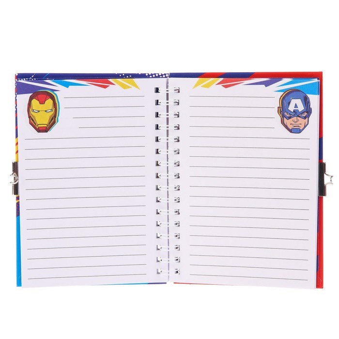 16883261_big Записная книжка на замочке А6, "Дневник супергероя", 50 листов, Мстители — изображение 5
