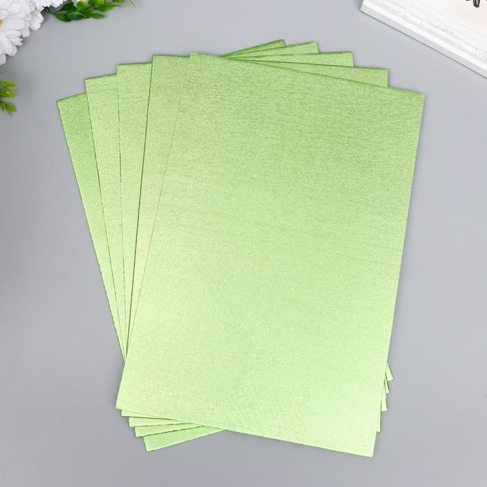 16885737_big Фоамиран металлик "Зелёный салат" 1.8 мм набор 5 листов 20х30 см — изображение 2