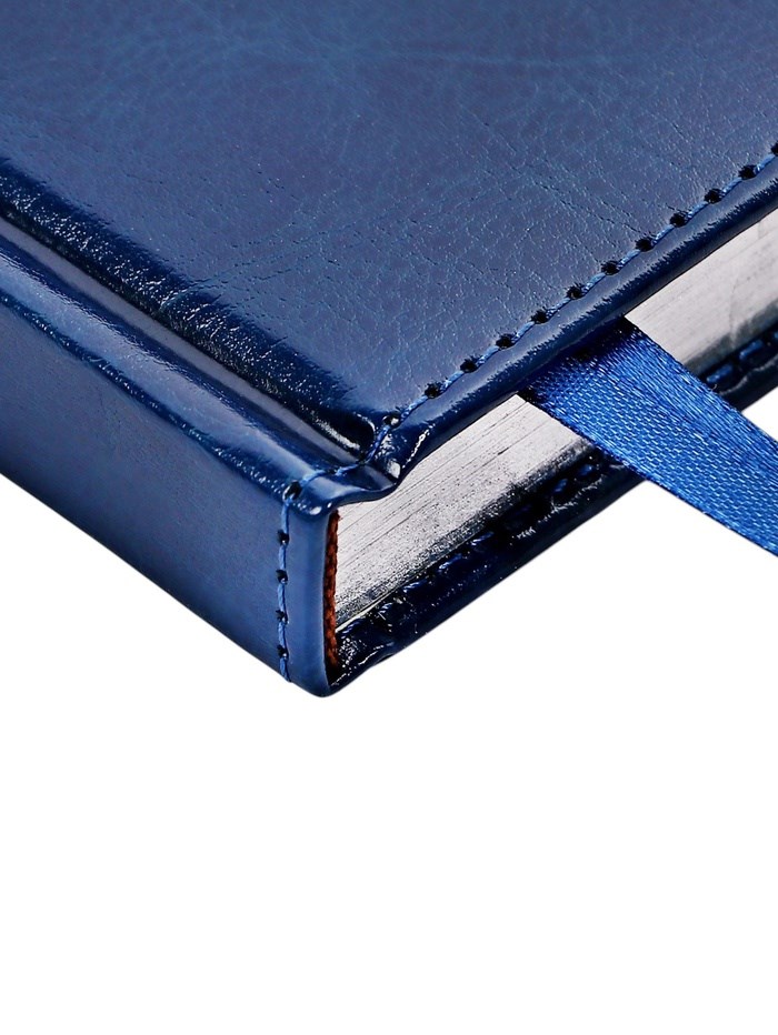 16895295_big Ежедневник НЕдатированный А5, 136 листов в линейку, кожзам "Небраска", серебряный срез, синий — изображение 4