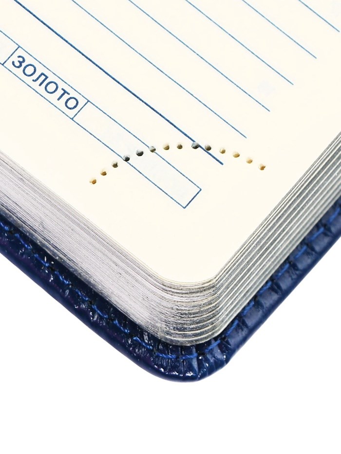 16895303_big Ежедневник НЕдатированный А5, 136 листов в линейку, кожзам "Небраска", серебряный срез, синий — изображение 12