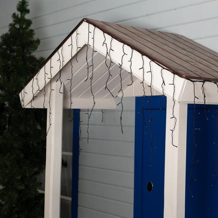 16951646_big Гирлянда «Бахрома» 3 × 0.6 м, IP44, УМС, тёмная нить, 160 LED, свечение синее, 220 В — изображение 2