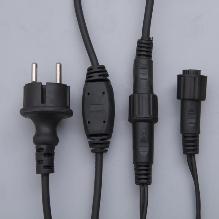 16951649_big Гирлянда «Бахрома» 3 × 0.6 м, IP44, УМС, тёмная нить, 160 LED, свечение синее, 220 В — изображение 5