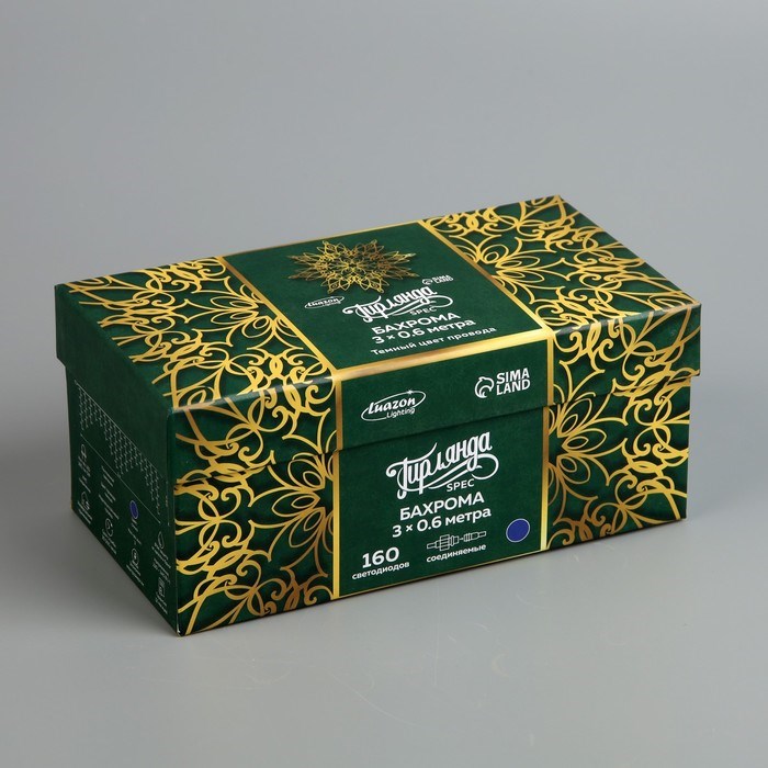 16951652_big Гирлянда «Бахрома» 3 × 0.6 м, IP44, УМС, тёмная нить, 160 LED, свечение синее, 220 В — изображение 8