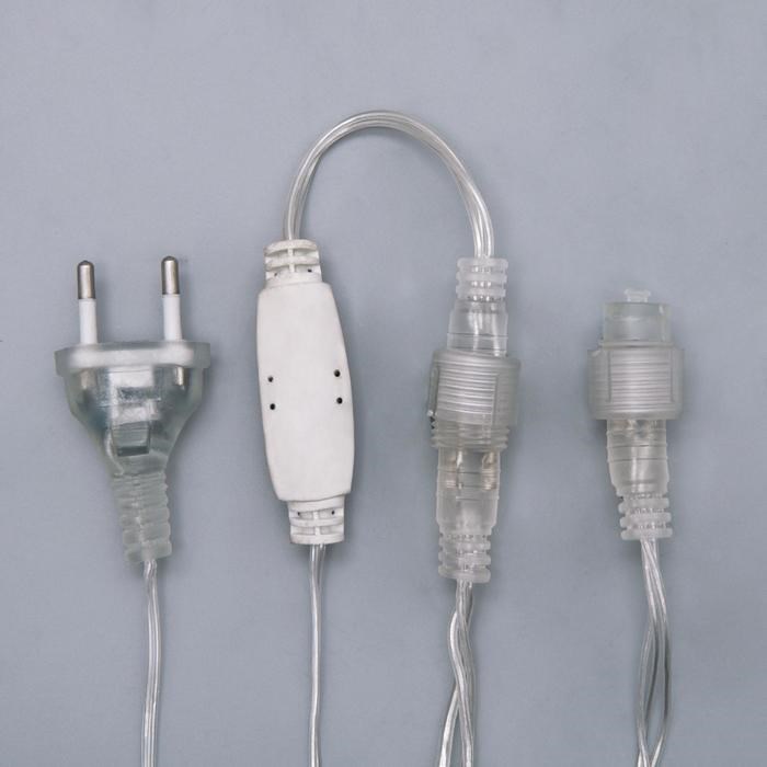 16953298_big Гирлянда «Бахрома» 3 × 0.6 м, IP44, УМС, прозрачная нить, 160 LED, свечение тёплое белое, 220 В — изображение 4