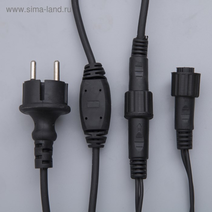 16957649_big Гирлянда «Бахрома» 3 × 0.6 м, IP44, УМС, тёмная нить, 160 LED, свечение зелёное, мерцание белым, 220 В — изображение 5