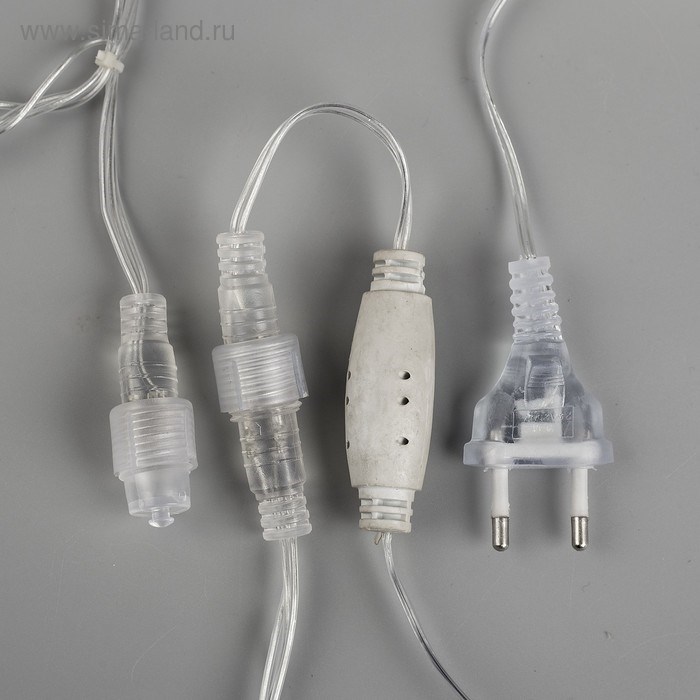 16961881_big Гирлянда «Бахрома» 3 × 0.6 м, IP44, УМС, прозрачная нить, 160 LED, свечение жёлтое, мерцание белым, 220 В — изображение 4