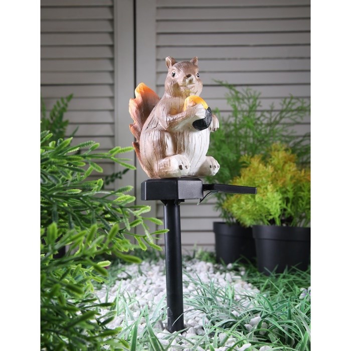16974902_big Садовый светильник на солнечной батарее «Белочка с орешком», 41 см, 1 LED, свечение тёплое белое — изображение 3