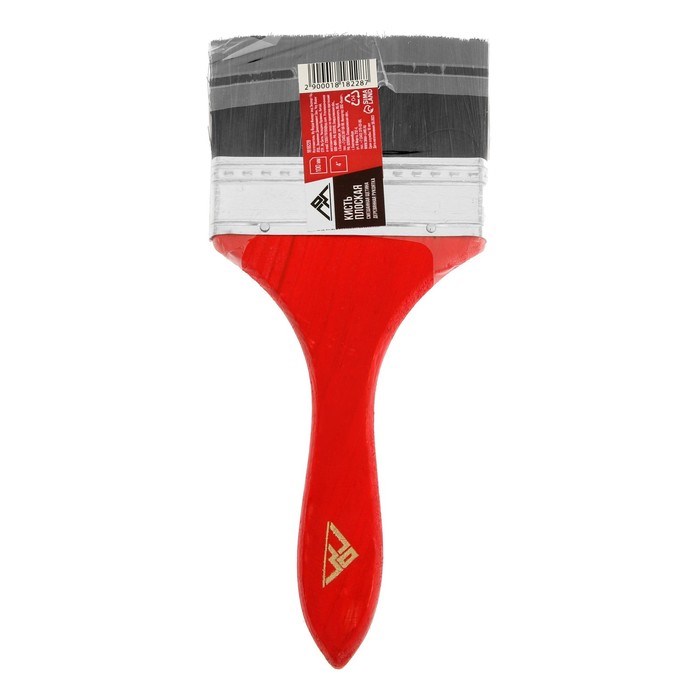 17097938_big Кисть плоская ЛОМ, смешанная щетина, деревянная рукоятка, 4", 100 мм — изображение 5