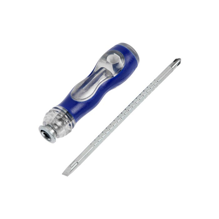 17102134_big Отвертка комбинированная ТУНДРА, 3 в 1, изменяемая длина, 2К рукоятка, PH2/SL6 х 75-110 мм — изображение 4