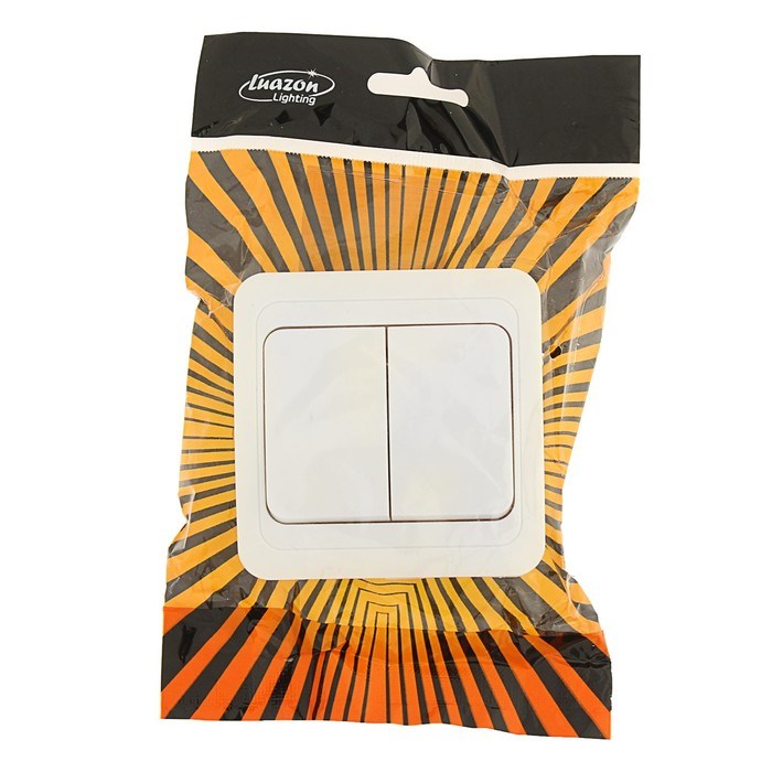 17111495_big Выключатель Luazon Lighting "ЕКБ", 10 А, 2 клавиши, белый — изображение 4