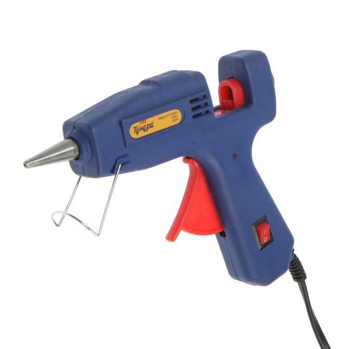 17130442_big Клеевой пистолет ТУНДРА, 30 Вт, 220 В, выключатель, индикатор, антикапля, шнур 1.2 м, 7 мм — изображение 6