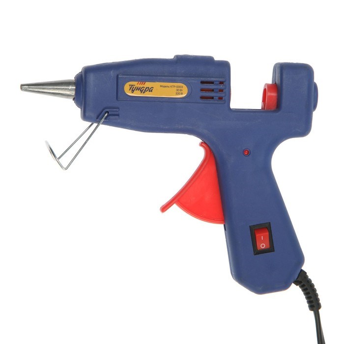 17130443_big Клеевой пистолет ТУНДРА, 30 Вт, 220 В, выключатель, индикатор, антикапля, шнур 1.2 м, 7 мм — изображение 7