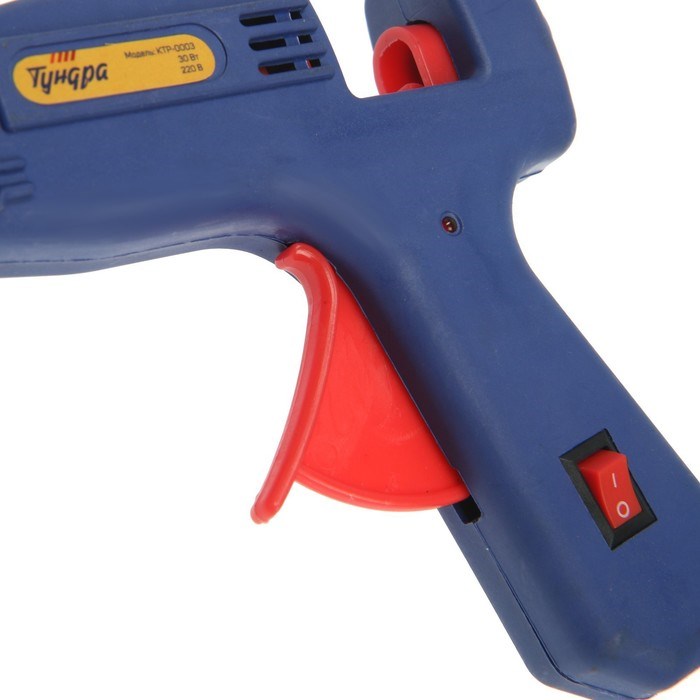 17130445_big Клеевой пистолет ТУНДРА, 30 Вт, 220 В, выключатель, индикатор, антикапля, шнур 1.2 м, 7 мм — изображение 9