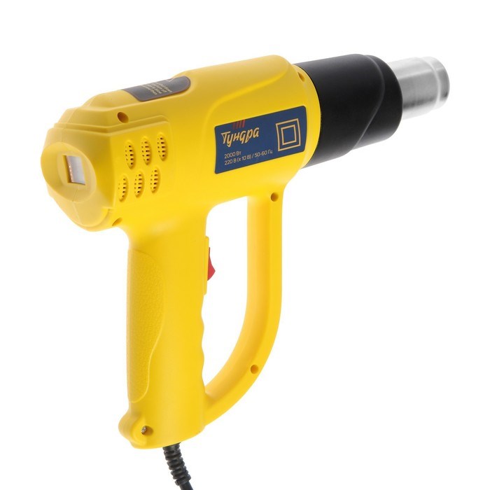 17144305_big Строительный фен ТУНДРА, 2000 Вт, 250-500 л/мин, плавная регулировка 60-600 °С, ЖК-дисплей — изображение 10