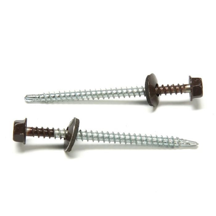 700-nw Саморезы кровельные 4,8х70 мм, RAL8017 цвет коричневый, 100 шт. — изображение 2