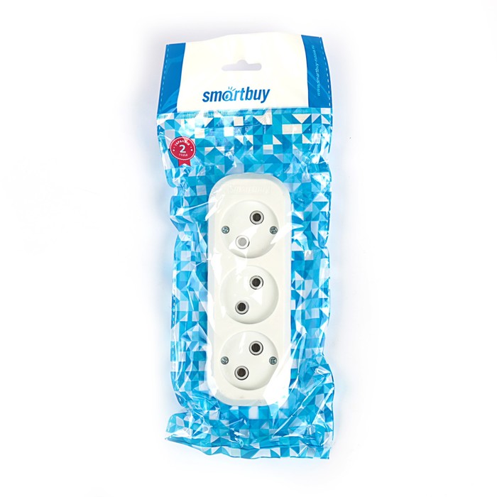 700-nw Колодка Smartbuy, 3 розетки, 10 А, 2200 Вт, без з/к, белая — изображение 3