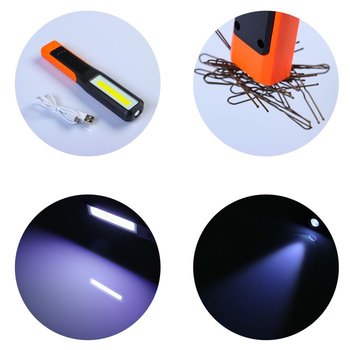 700-nw Фонарь рабочий автомобильный, аккумуляторный "Мастер К", 3 Вт, 100 лм, 1200 мАч, USB — изображение 2