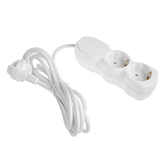 700-nw Удлинитель Luazon Lighting ECO, 2 розетки, 2,7 м, 16 А, 3500 Вт, ПВС 3х1 мм2, с з/к — изображение 2