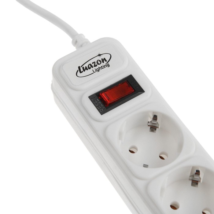 700-nw Сетевой фильтр Luazon Lighting, 5 розеток, 1.0 м, 2200 Вт, 3 х 0.75 мм2, 10 A, 220 В, белый — изображение 3