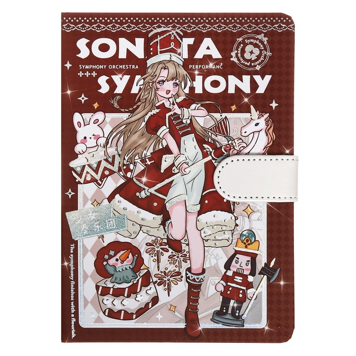 700-nw Записная книжка подарочная с хлястиком, А6+, 48 листов, линия, 12.5 х 19 х 1.5 см, "Аниме" — изображение 2