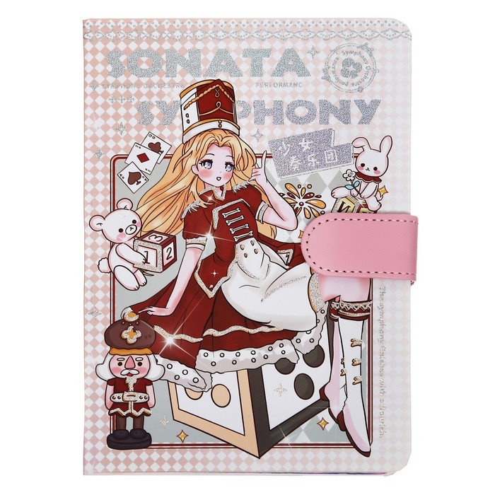 700-nw Записная книжка подарочная с хлястиком, А6+, 48 листов, линия, 12.5 х 19 х 1.5 см, "Аниме" — изображение 3