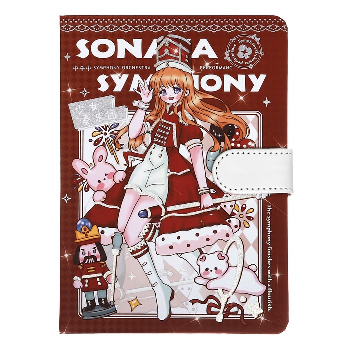 700-nw Записная книжка подарочная с хлястиком, А6+, 48 листов, линия, 12.5 х 19 х 1.5 см, "Аниме" — изображение 4