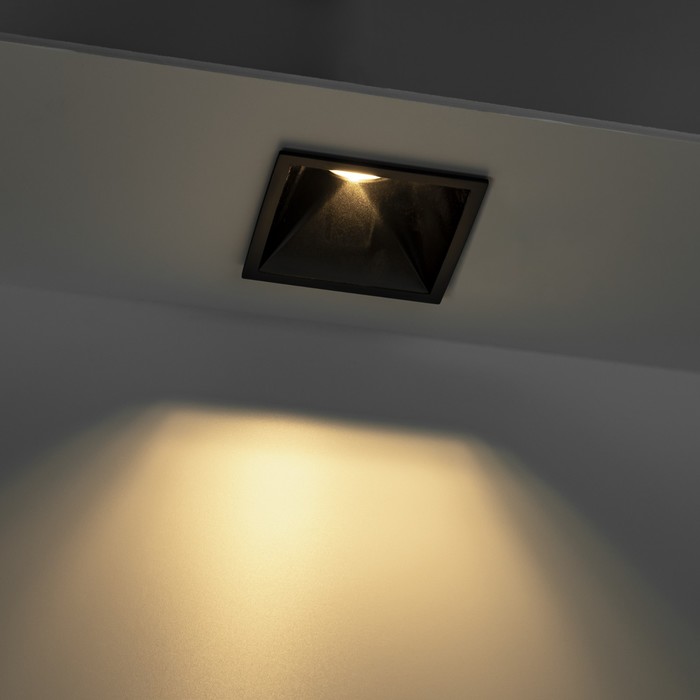 700-nw Свет-к встр-й, ARTIN, скрыт ламп квадр 94х94х52мм монтаж отв 85х85мм GU5.3 пласт чер 51438 1 — изображение 2