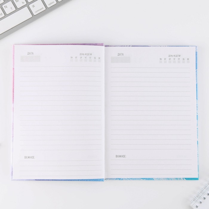 700-nw Ежедневник в твердой обложке «Перья», А5, 80 листов — изображение 3