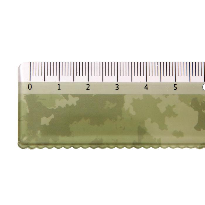700-nw Линейка 20 см HappyGraphix "Военный паттерн", с волнистым краем — изображение 3