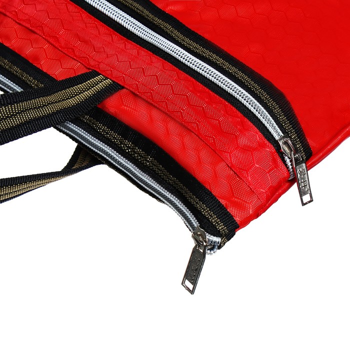 700-nw Портфель с 1 отделением Calligrata А4, текстиль на молнии с ручками, с карманом, красный — изображение 3