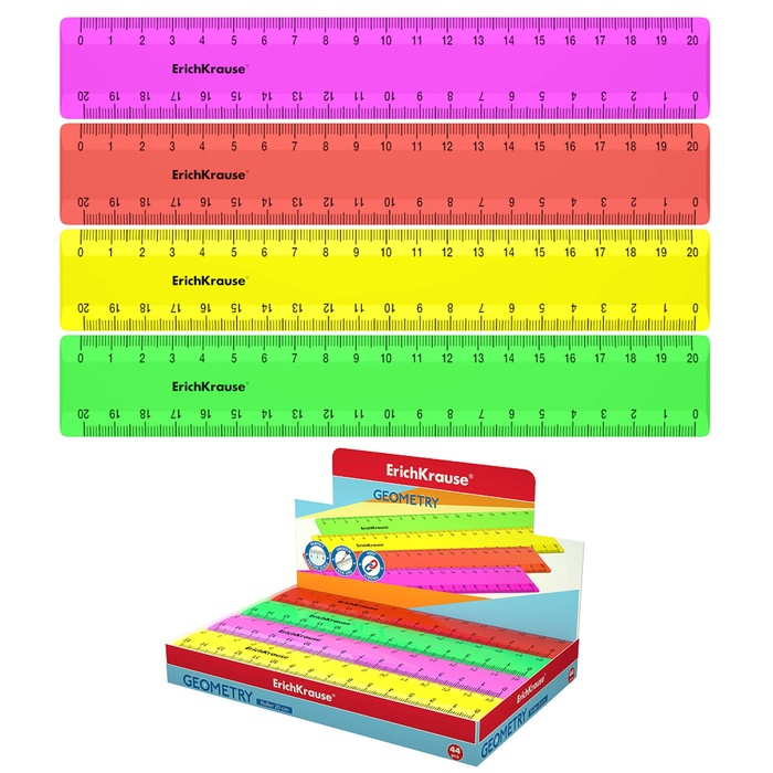 Линейка 20 см ErichKrause &quot;Neon Solid&quot;, микс