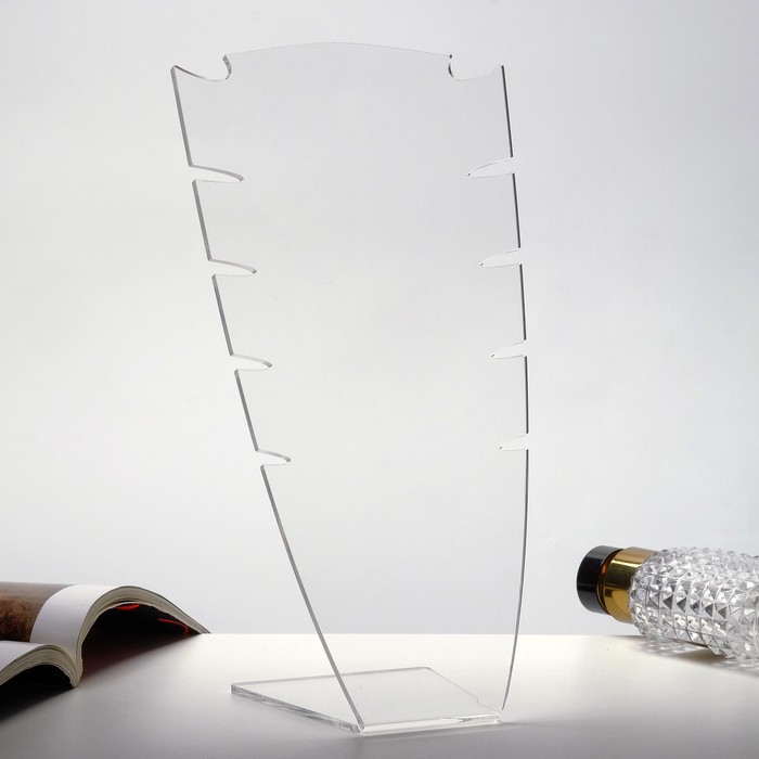 700-nw Подставка под колье 13x24x8 см, оргстекло 3 мм, прозрачный, В ЗАЩИТНОЙ ПЛЁНКЕ — изображение 2